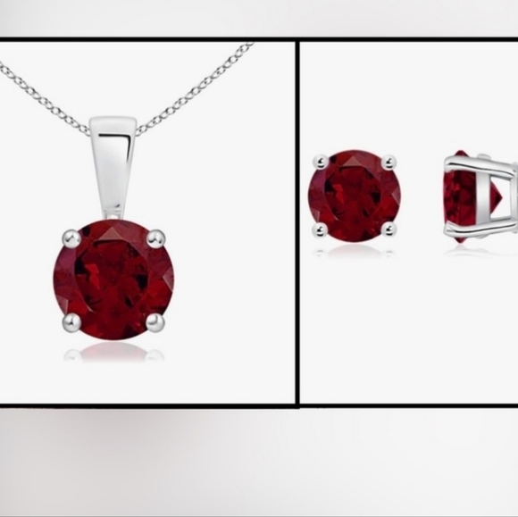 ANGARA GARNET EARRINGS - Picture 8 of 14